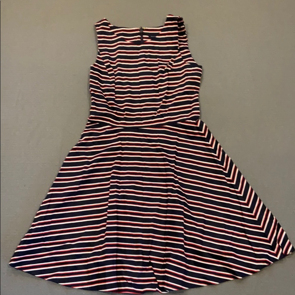 Red, White, and Navy Blue Fit & Flare Dress - NWOT